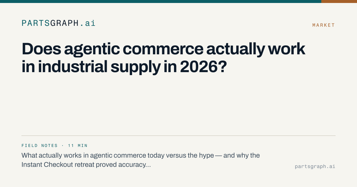 Commerce agentique et approvisionnement industriel : la réalité 2026 — Partsgraph