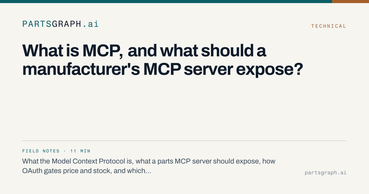 MCP pour les fabricants : le guide pratique — Partsgraph